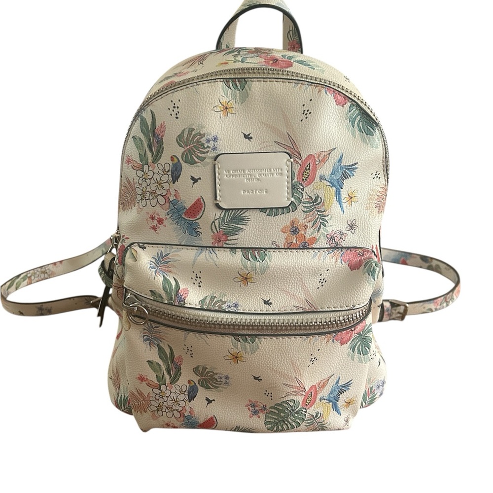 Parfois Cream Tropical Floral Backpack